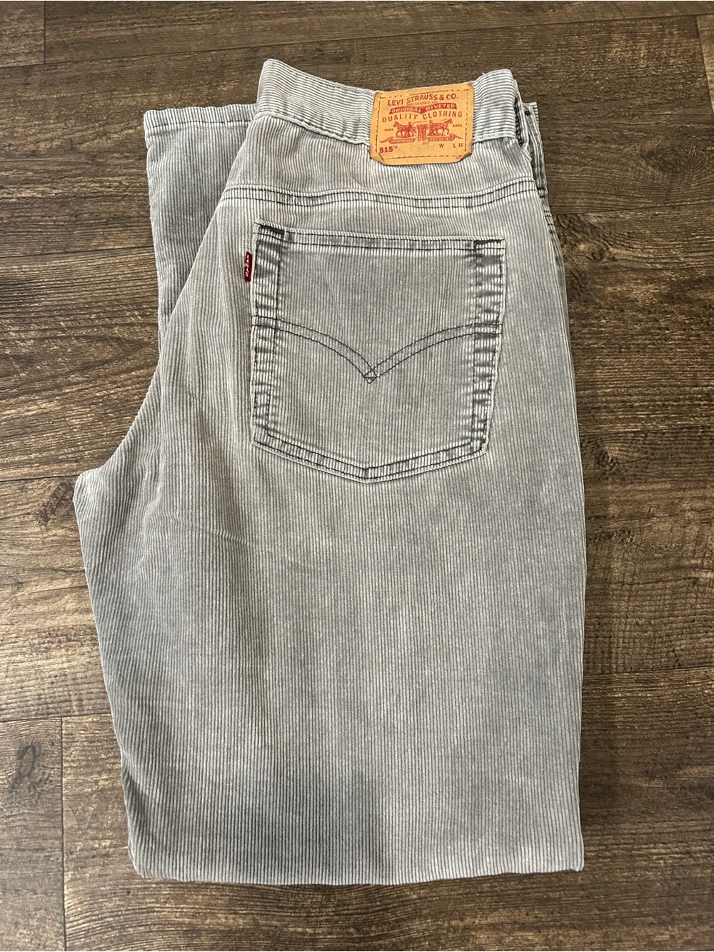 Vintage 2003 Levis 515 Gray Corduroy Mid/Low Rise Bootcut Pants 10 Grunge Indie
